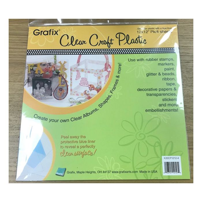 Grafix Clear Craft Plastic .020 (Heavy) - 12 x 12 - Marco's Paper