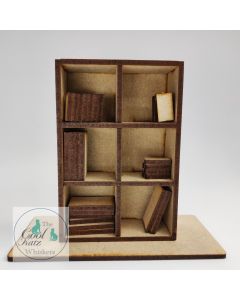 The tiny world of CoolKatz, complete mini scene series, 1:12 scale cube bookcase/storage