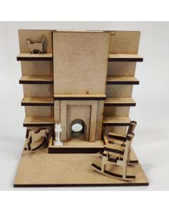 1/24 scale fireplace scene