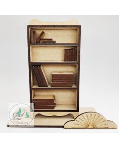 The tiny world of CoolKatz, complete mini scene series, 1:12 scale large bookcase